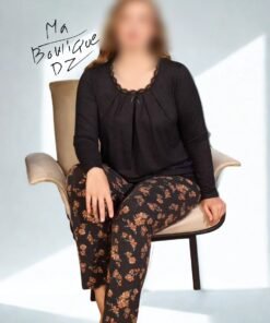 Alternative view of Pyjama Nido Noir à fleurs