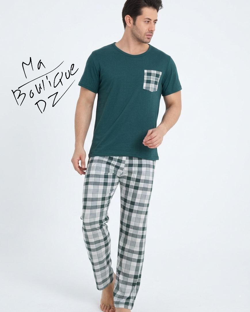 Pyjama New Dora Vert à carreaux