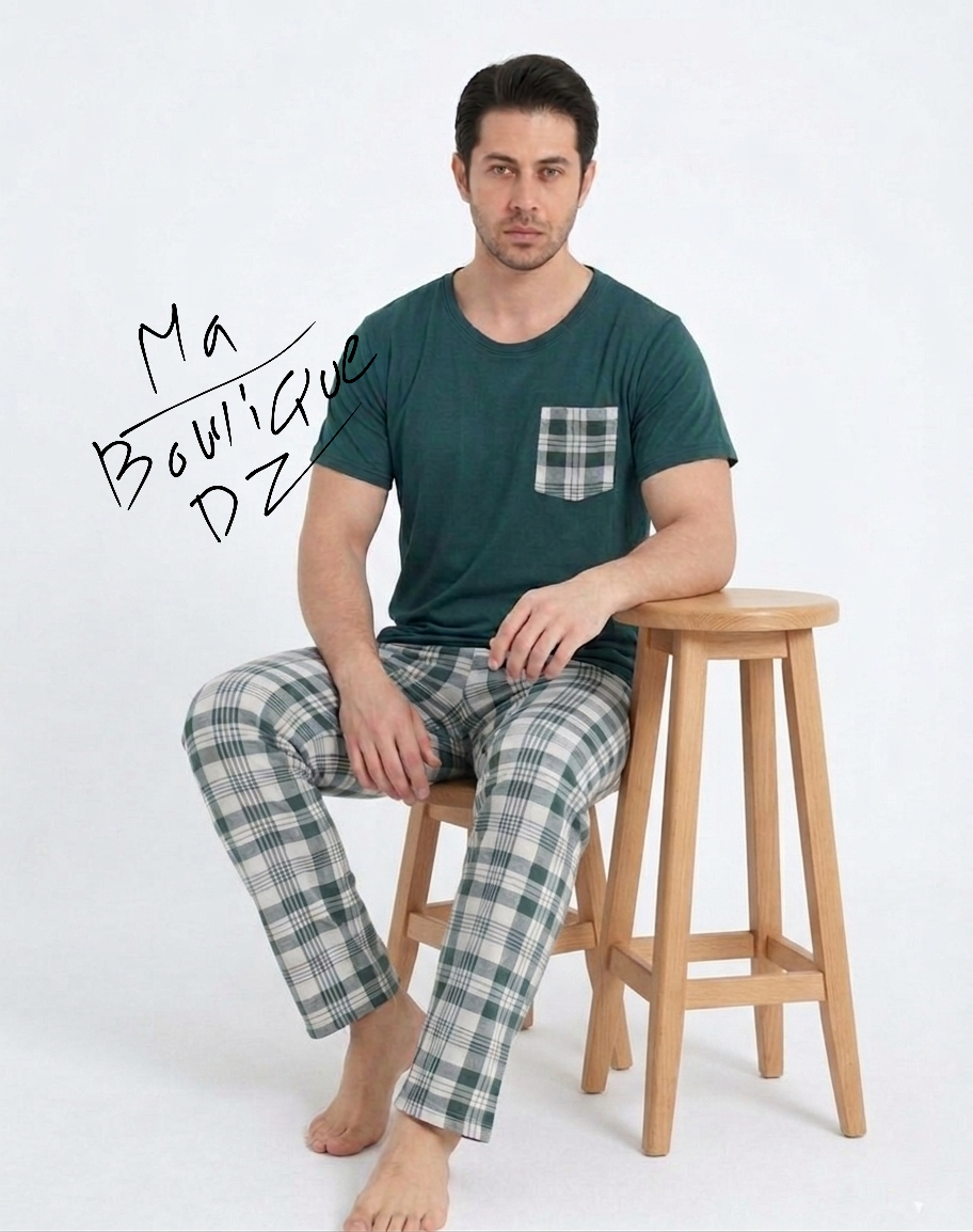 Pyjama New Dora Vert à carreaux - الصورة 3