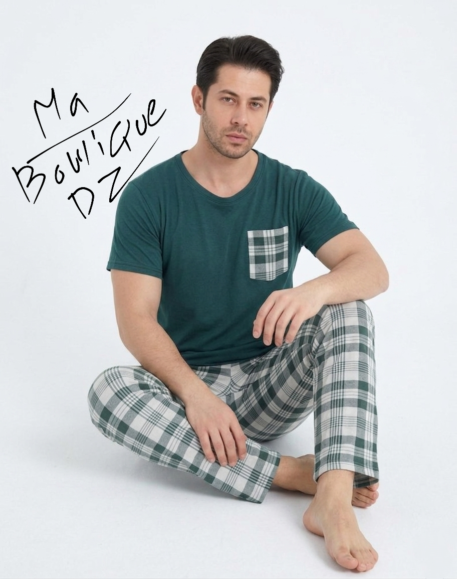 Pyjama New Dora Vert à carreaux - الصورة 2