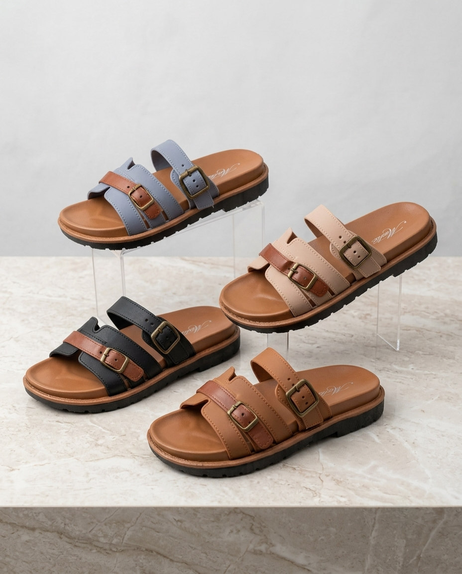 Sandales Confort à Boucles