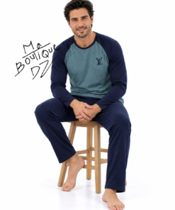 Alternative view of Pyjama Homme ML bleu LV